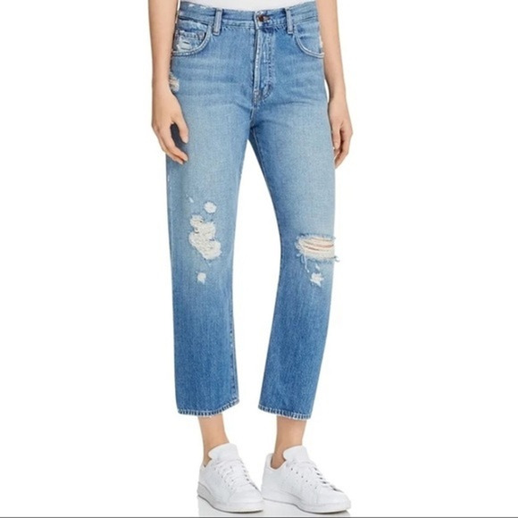 J Brand Ivy High-Rise Crop Straight Distressed Jeans in Beach Wreck 26 NWT $238 - Picture 1 of 12